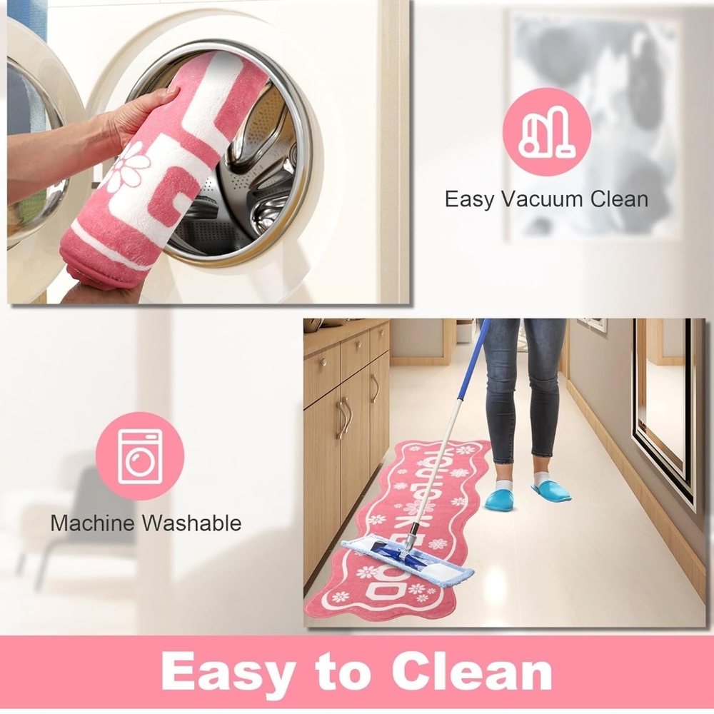 Pink Bathroom Rug Set - 'You Look Good' Design - Picture 7 of 8
